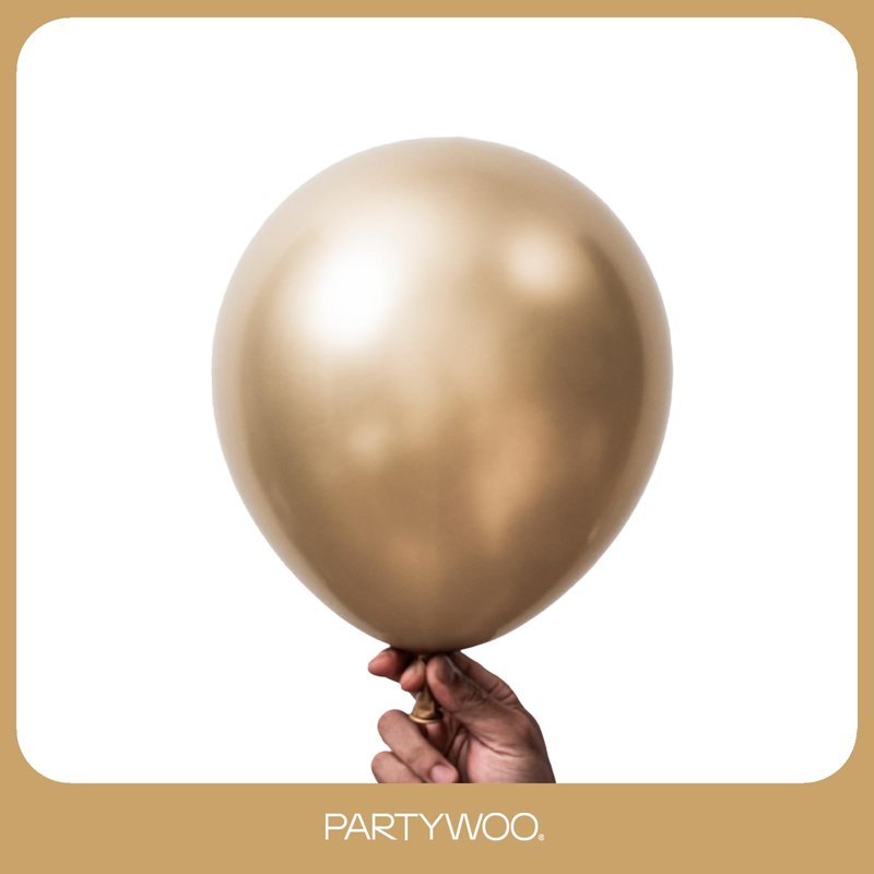 PartyWoo Metallic Gold Balloons 50pcs 12 Inch Chrome Gold Latex Helium Balloons for Wedding Christmas Birthday Graduation Baby Shower Retirement Bachelorette Tea Party Decorations Gold-G127