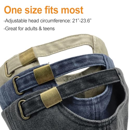 3 Packs Washed Plain Baseball Cap, Retro Adjustable Unstructured Cotton Dad Hats Gift for Men/Women