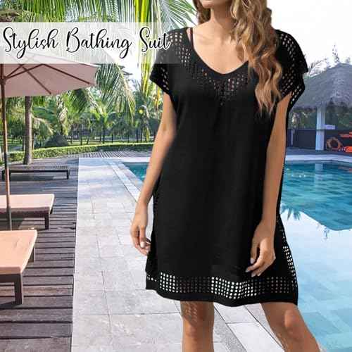 Chalier Hollow Out Swimsuit Coverup for Women, Womens Bathing Suit Beach Cover Up Swimwear Dress