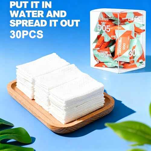 Disposable Compressed Towels for Travel, 30Packs Portable Face Towel Tablets Reusable Thicker Absorbent Wash Cloth for Travel Camping Hiking
