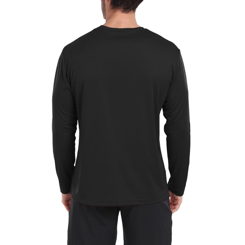 HovSiyla Long Sleeve Shirts for Men Moisture Wicking Mens Tee Shirts Workout Sun Protection T Shirt for Running 5 Black L