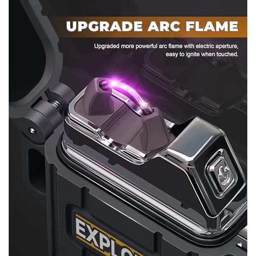 Lafagiet 2 Pack of USB-C Electric Lighter & Dual Torch Lighter Butane Gas refillable, Waterproof Windproof Lighters Multipack for Hiking, Camping, Outdoor Gear (NO Gas)