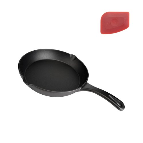 CUISGUSTO 8 Inch Cast Iron Skillet Pre-Seasoned Nonstick Frying Pan, Durable Cookware for Christmas Holiday Meals, Oven Safe for Kitchen & Camping
