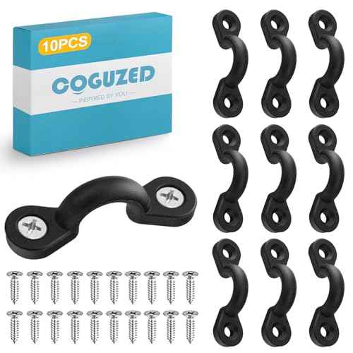 CoguZed 10Pcs Kayak Rigging Kit - Nylon Bungee Deck Loops with Eye Hooks, U Hooks, Boat & Kayak Deck Tie Down Kit