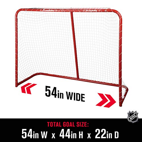 Franklin Sports Youth Street Hockey Net - Indoor Outdoor Steel Hockey Goal for Kids Roller Street - 54" Inches
