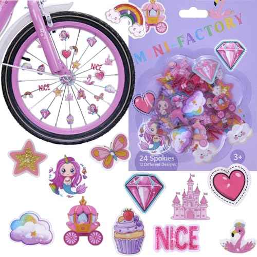 Bike Wheel Spoke Decorations ? 24 Clip-On Accessories ? Fun Bicycle Spoke Decorations for Kids, Girls, Toddlers ? Easy Snap-On, Colorful Bike Gifts - Fairy Tale Fun