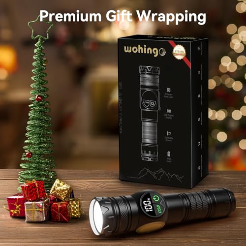 Flashlight Rechargeable 2000 High Lumens Ultra-Bright Covers 3200 ft©÷ Focus Up to 3900 feet,IPX7 Waterproof Tactical LED Flashlight with COB SideLight & Magnetic Base for Camping Home Emergency