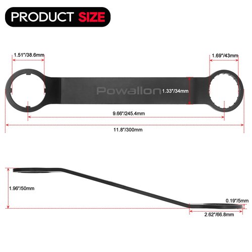 Bike Mid Drive Installation Wrench, Enhanced Removal Tool for BAFANG BBS01 BBS02 BBSHD|TONGSHENG TSDZ8 TSDZ2B Mid Motor, 1.77" Offset to Install/uninstall in One Go