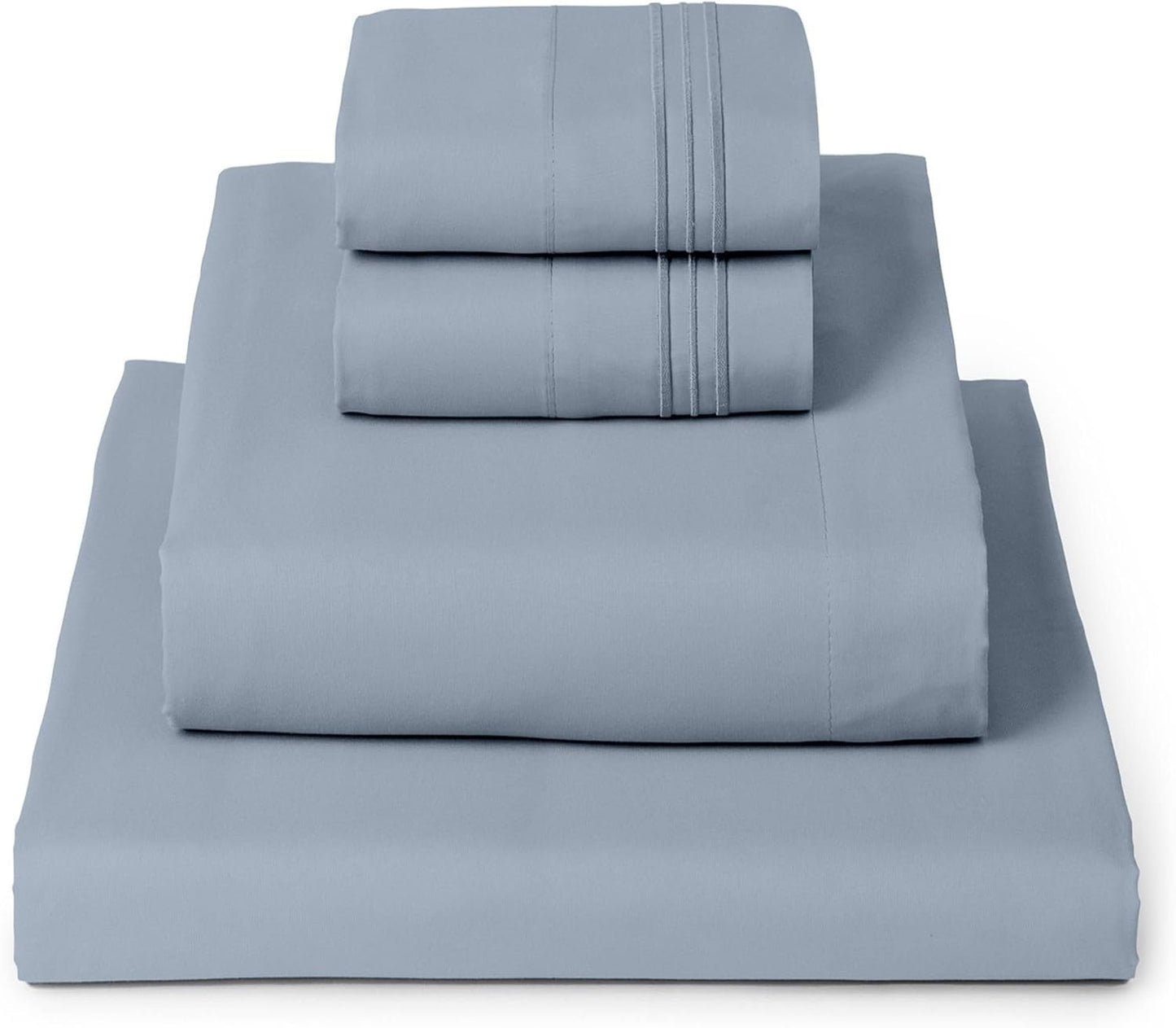 Mellanni Queen Sheets Set - 4 PC Hotel Luxury Bedding | Extra Soft, Cooling, Wrinkle-Resistant (Blue Hydrangea)
