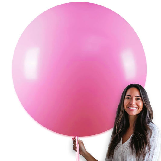 PartyWoo Pink Balloons 4 pcs 36 Inch Extra Large Big Jumbo Giant Matte Pink Balloons for Valentine's Day Baby Shower Gender Reveal Princess Bachelorette Engagement Birthday Party Decorations Pink-Y11