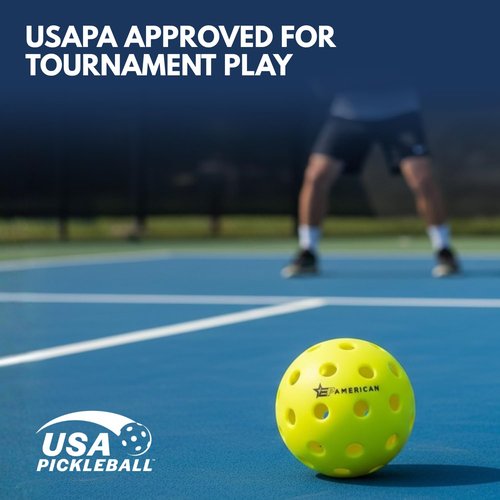 EPAMERICAN Outdoor Pickleballs USAPA Approved — Pickle Balls for Outdoor Play | No Dead Spots, Consistent Bounce | Injection Molded Pickleball Balls Made in USA | 6-Pack
