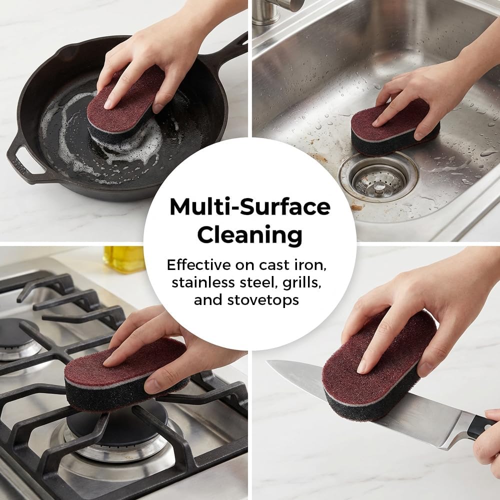 Skiennix Multi-Functional Cleaning Sponges - Eraser Shower & Tub Scrubber Set (5PCS) for Home Use