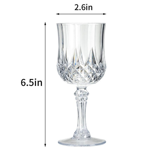 XKXKKE 12 Pcs Transparent Plastic Wine Glasses, Plastic Water Goblets for Parties, Stemmed Drinking Glasses for Wedding Reception, Grand Event Party Bar Supplies Reusable Drinking Cups