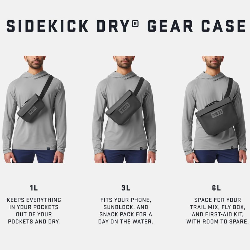 YETI Sidekick Dry 3L Gear Case, Charcoal
