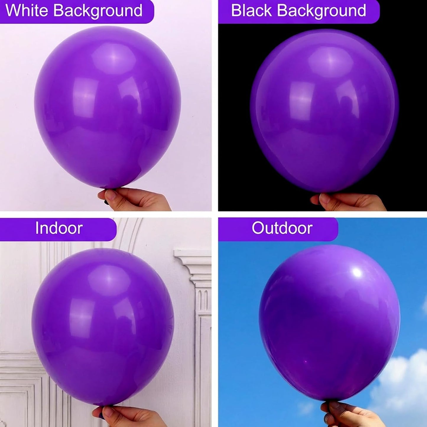 RUBFAC Dark Purple Balloon Set - 154 Pcs in Various Sizes for Parties & Celebrations | Arch Kit & Garland