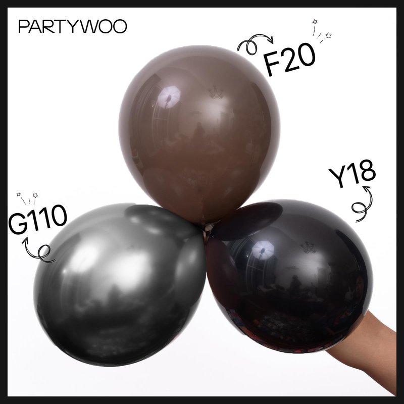 PartyWoo Black Balloons 145 pcs Different Sizes of 18 12 10 5 Inch Black Balloons Arch Kit Garland for Baby Shower Birthday Graduation Casino Gaming Anniversary Race Car Party Decorations Black-Y18