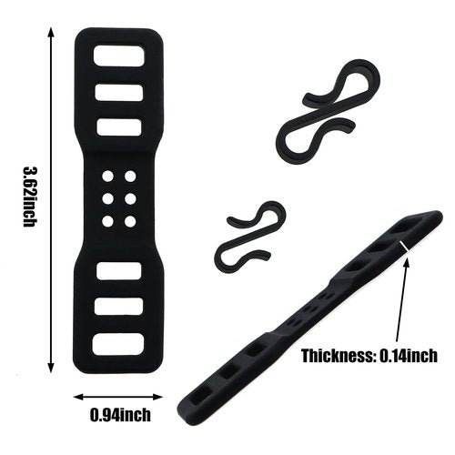 CChiai 2PCS 92x24mm Black Bicycle Silicone Strap with S Buckle Flashlight Mounting Strap Bicycle Accessory Mounting Strap for Bike Light and Flashlight