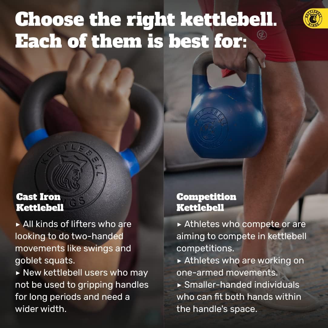Powder Coated Kettlebells Set (9-97 lb) - Strength Training Weights for Home Gym