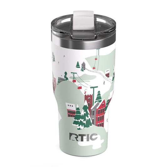 RTIC 30oz Essential Tumbler with Lid, Ceramic Lined, Insulated, Stainless Steel, Metal, Double Wall Vacuum-Insulation, Travel Cup for Iced Coffee, Tea, Hot and Cold Drink, Apres Ski