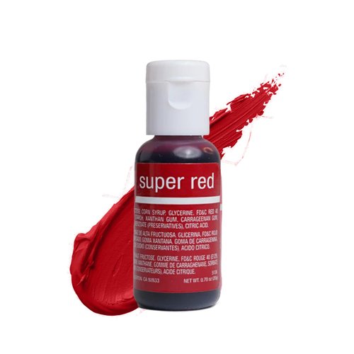 Chefmaster Super Red Liqua-Gel® Food Coloring - Vibrant, Fade-Resistant Dye for Icing & Fondant | 0.70 oz