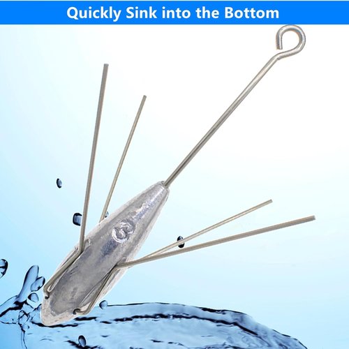 Gefischtter Sputnik Sinker Fishing Weights Lead Fishing Equipment Long Tail Surfing Casting Spider Sinkers for Catfish Saltwater Beach Sand Ocean (3oz - 4pcs)