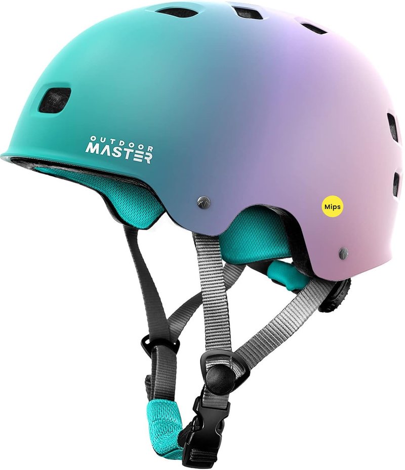 OutdoorMaster MIPS Skateboard Cycling Helmet for Adults - Lightweight, Ventilated Multi-Sport Helmet with Two Removable Liners for Scooter, Roller Skating, Inline Skating, Rollerblading