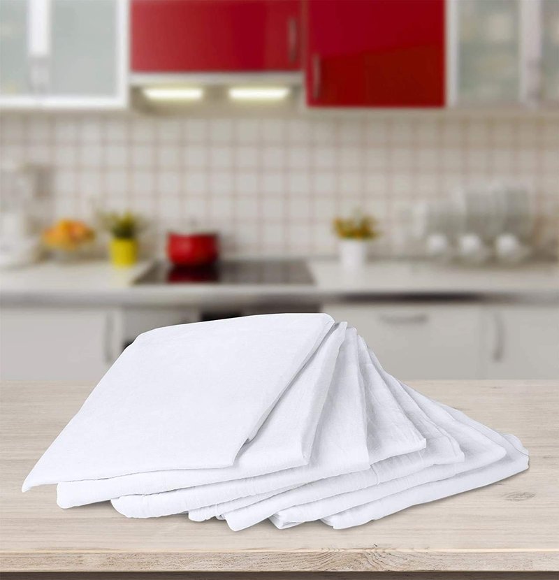 Simpli-Magic Flour Sack Kitchen Towels 24"x24" (12 Pack) – 100% Cotton, Lint-Free, High Absorbent Tea Towels – Perfect for Dish, Baking, Crafting
