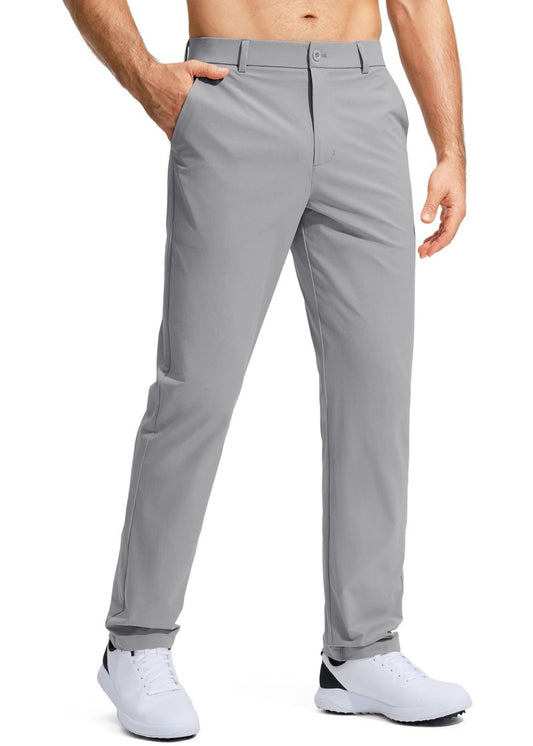 Pudolla Men's Golf Pants Mens Dress Pants Stretch Work Pants 30 Lightweight Quick Dry Slacks Casual Trousers with Pockets(Light Grey 38Wx30L)