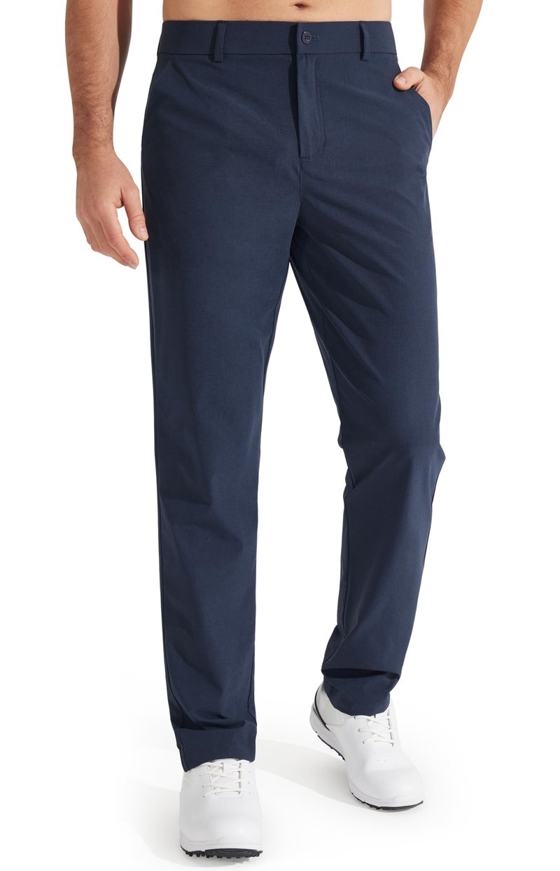 Libin Mens Golf Pants Stretch Work Dress Pants 30" Quick Dry Lightweight Business Casual Pant for Men Comfy Water Resistant, Navy Blue, 28W x 30L