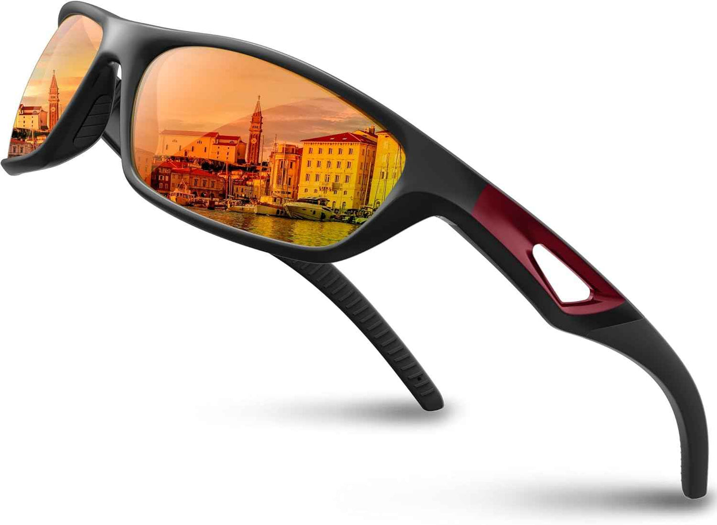 RIVBOS Polarized Sports Sunglasses for Men & Women - TR90 Frame for Cycling, Fishing, Running