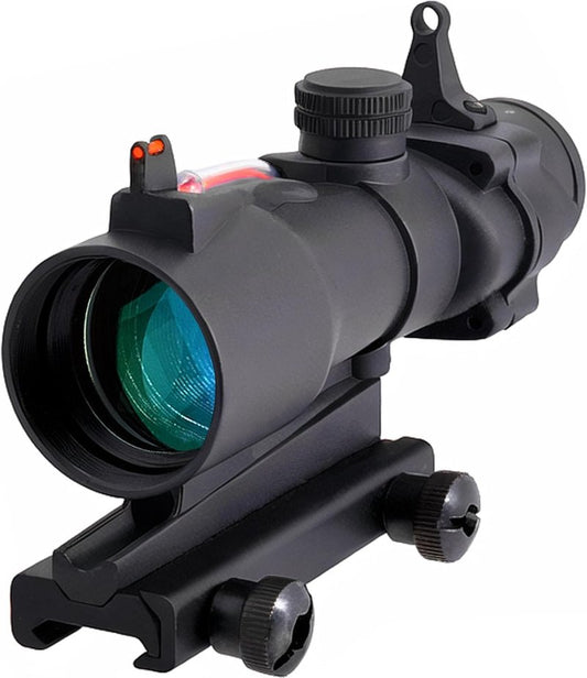 CTOPTIC 4x32 Red Fiber Dot Scope with Sight System for Picatinny 20mm Rail Yotto 7.62 x 39 Laser Sight (rd)