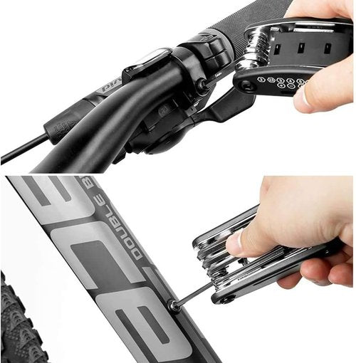 16-in-1 Bike Repair Tool Kit - Multi-Function Bicycle Multitool with Tire Levers & Wrench for Road & Mountain Bikes