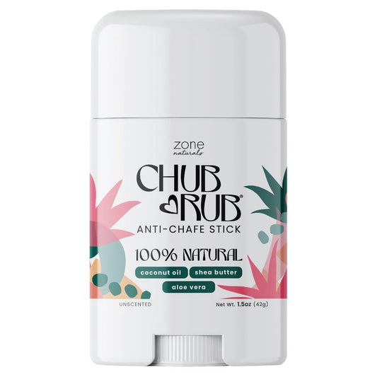 Zone Naturals Chafing Stick - 100% Natural Chub Rub Stick - Friction Defense Anti Chafing Stick Reduces Rubbing and Irritation - 1.5 Ounce