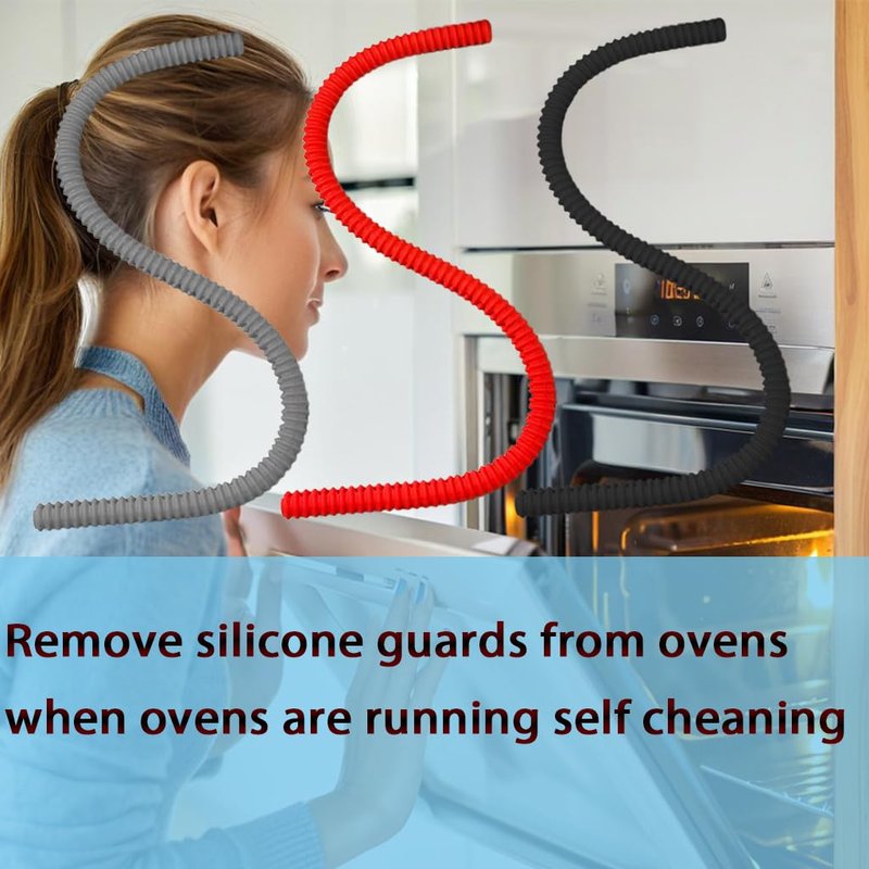 Extra Long 22 inch Oven Rack Cover Silicone Oven Rack Guards Heat Resistant Oven Rack Shields Oven Rack Edge Protector BPA PFOA Free,Protect Against Burns&Scars,Fit on All Standard-Sized Ovens,Gray