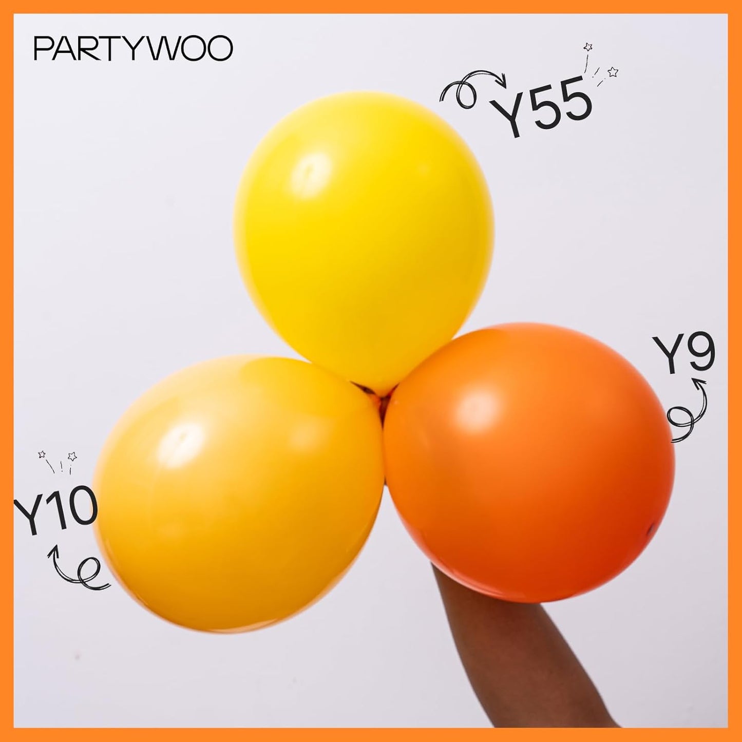 PartyWoo Orange Balloons - 152-Piece Matte Fall Balloon Arch Kit | Perfect for Thanksgiving & Baby Showers