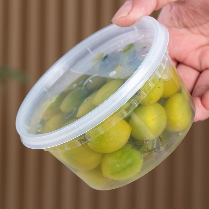 plaspapier 8 oz Clear Plastic Condiment Cups - 48-Pack with Lids, Airtight Small Food Containers, BPA-Free, Dishwasher Safe
