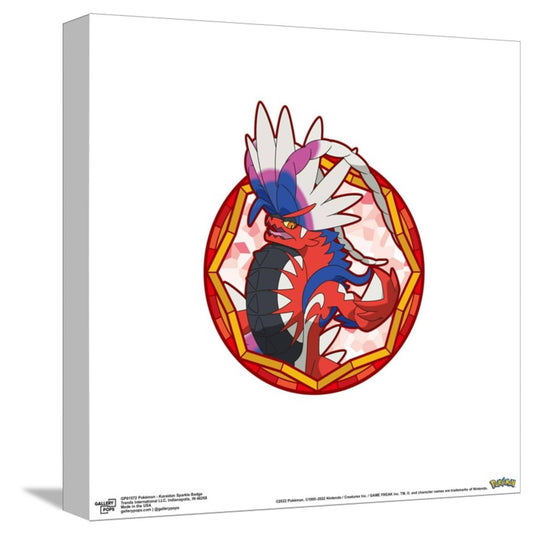 Trends International Gallery Pops Pokémon - Koraidon Sparkle Badge Canvas Wall Art Wall Poster, 12.00" x 12.00", Stretched Canvas