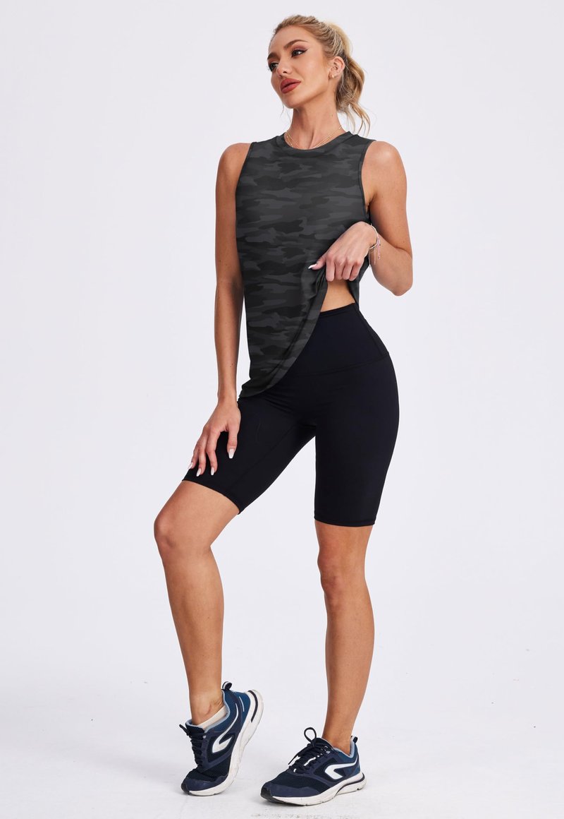 Women's Workout Tank Tops Racerback Athletic Yoga Tops Loose Fit Sleeveless Running Gym Sports Shirts for Women Black White S