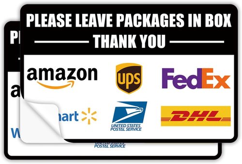 Delivery Signs for Packages by [Brand Name] - 2 Pack Vinyl Self-Adhesive Stickers | 11 x 7 Inches for Outdoor Use