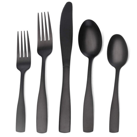 Matte Black Silverware Set, Satin Finish 40-Piece Stainless Steel Flatware set, Tableware Cutlery Set Service for 8, Utensils for Kitchens, Dishwasher Safe