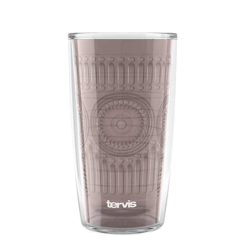 Tervis Romantic Embossed Hobnail Collection Made in USA Double Walled Insulated Tumbler Travel Cup Keeps Drinks Cold & Hot, 16oz, River Rock