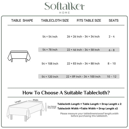 Softalker Vinyl Tablecloth Rectangle, Outdoor 100% Waterproof Oil Proof Plastic Edge Binding Table Cloth, Heavy Duty Thick Wipeable PVC Table Covers for Picnic Dining Party - 54 x 78 Inch, Light Grey