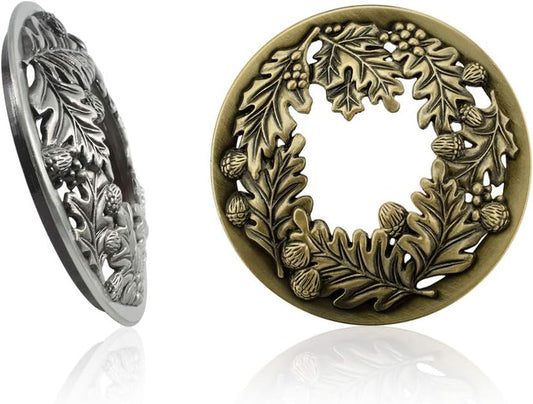 PH PandaHall Candle Topper Set - Leaf Pine Design for Even Melting | 3.19 in Diameter (Antique Bronze & Silver)