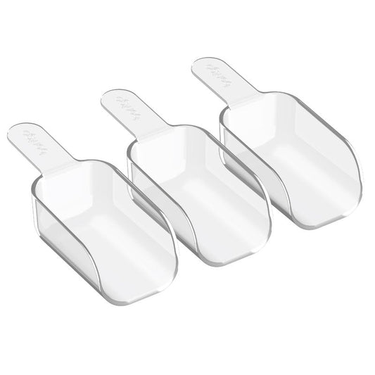 Bentgo Pantry - 3-Piece All Purpose Scoop Set, 1/2 Cup (4 oz) Spoon, Clear & Lightweight, Ideal for Scooping Flour, Sugar, Coffee, Candy, & More for Kitchen and Pantry Containers (Clear)