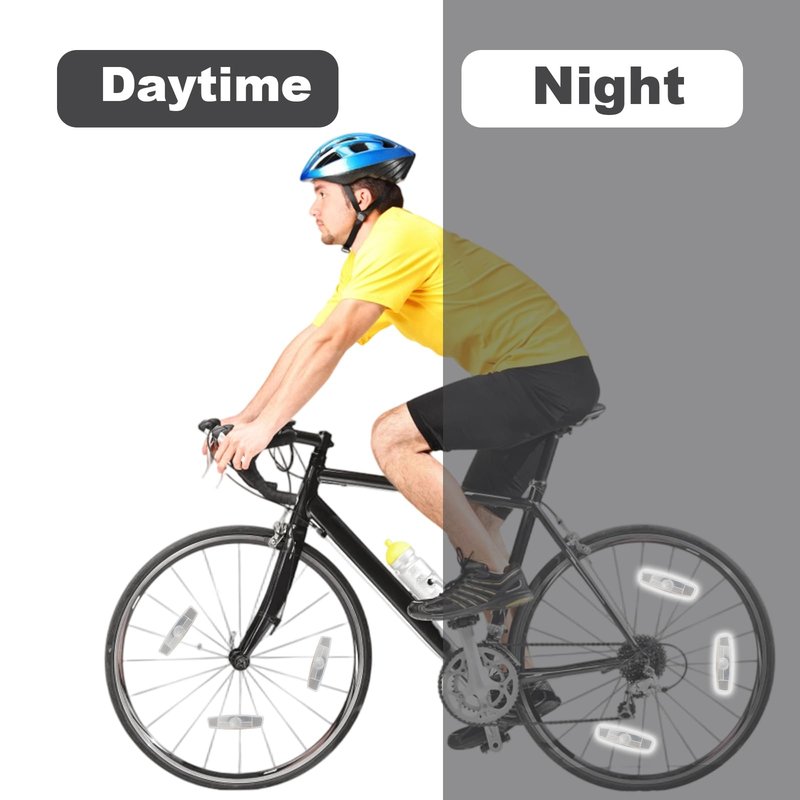 ZHLKHIOP Bike Wheel Reflectors, 8 PCS Bicycle Spoke Reflectors for Enhanced Night Visibility, 11.5 x 2.7 cm Universal Fit Reflectors for Bike Wheels