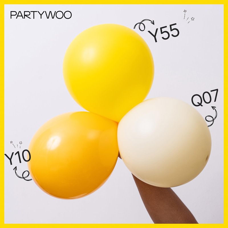 PartyWoo Yellow Balloons 100 pcs Different Sizes of 36 18 12 10 5 Inch Matte Light Yellow Latex Balloon Arch Kit Garland for Easter Bee Baby Shower Sunflower Birthday Graduation Decorations Yellow-Y55