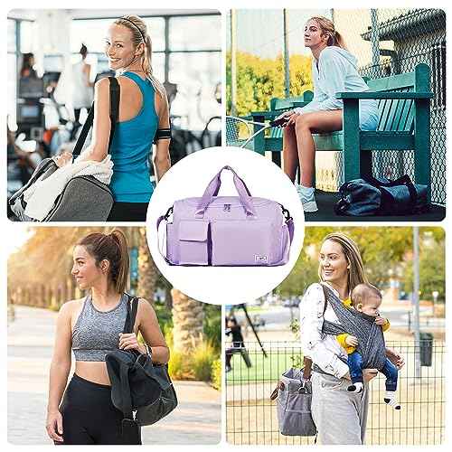 FIORETTO Women's Gym Duffle Bag with Shoes Compartment, 37L Capacity, Ideal for Travel, Gym, Sports, Duffel, Weekender