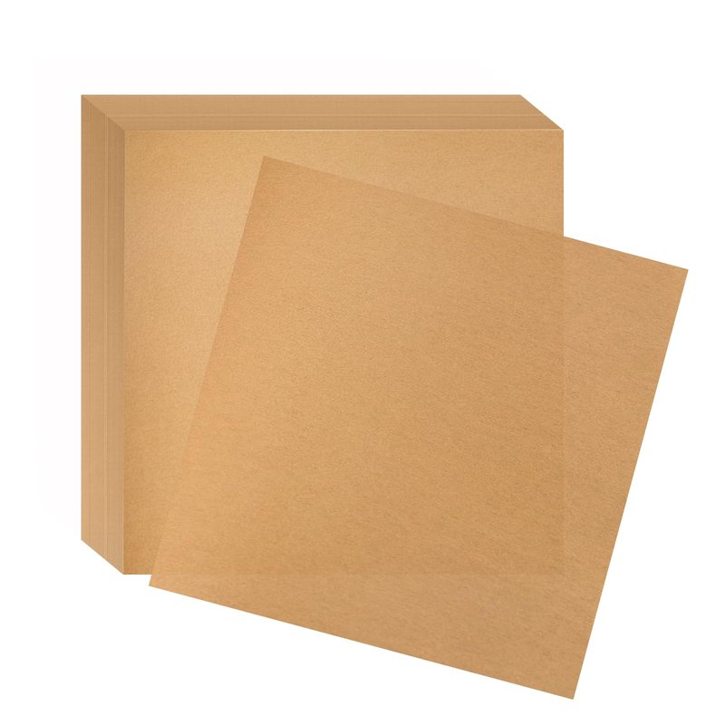 TROUSKAIG 100pcs 8x8 inch Unbleached Parchment Paper Sheets for baking, Squares Precut Brown Non-Stick Baking Parchment Hamburger Patty Paper Liners for Oven, Bread pan, Cakes pans, Air Fryer Liners