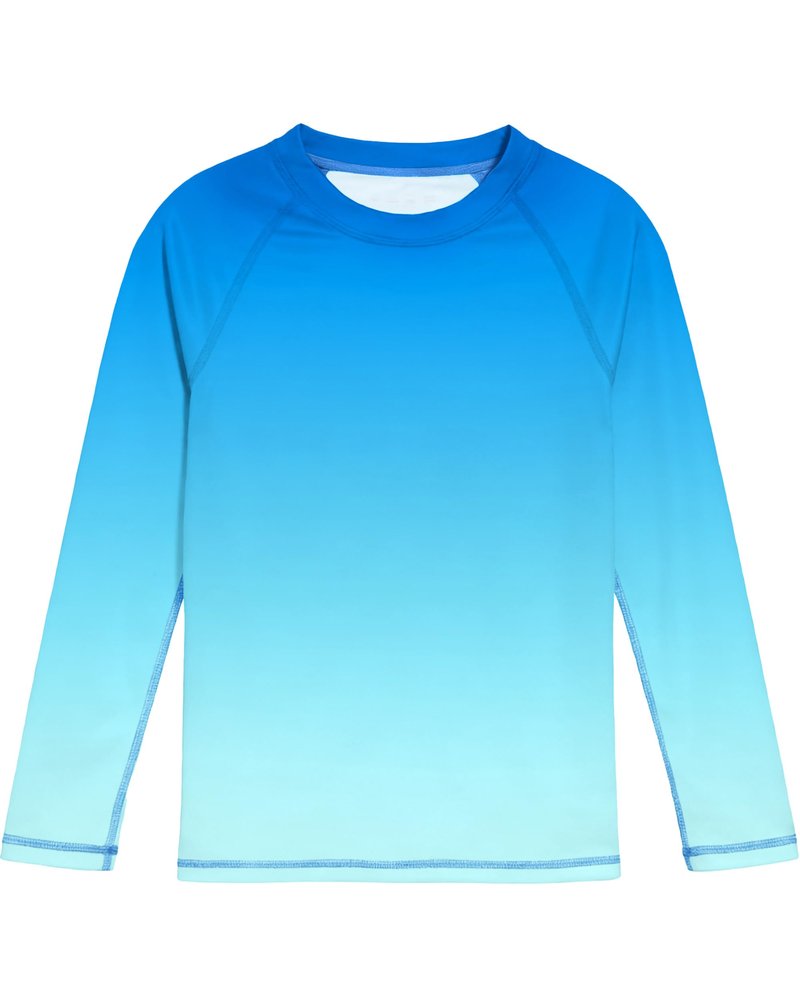 DRONIRING Boys' Rash Guard Long Sleeve, UPF 50+ Swim Shirt for Boys Kids Youth, UV Sun Protection Water Shirts for Beach Surf