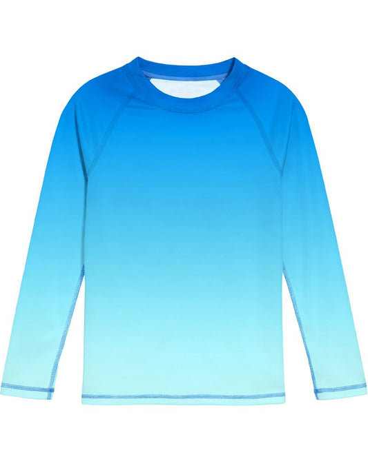 DRONIRING Boys' Rash Guard Long Sleeve, UPF 50+ Swim Shirt for Boys Kids Youth, UV Sun Protection Water Shirts for Beach Surf